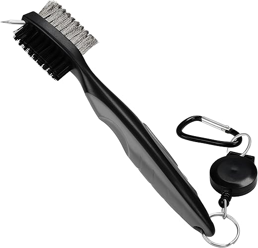 Brosse double tête avec mousqueton rétractable
